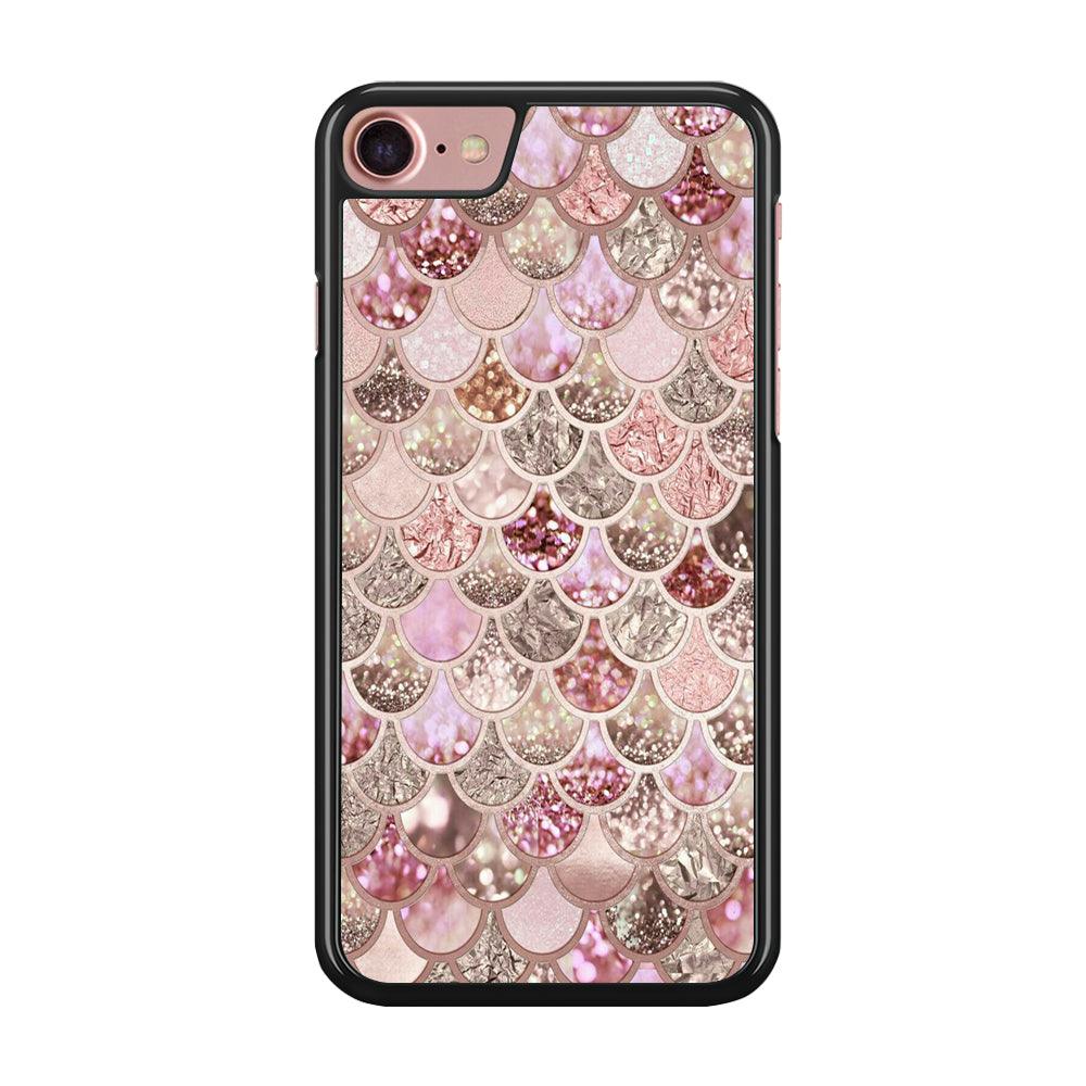 Mermaid Scale Glamor Shining iPhone 8 Case-Rubber / Black (2D Case)-Xtracase