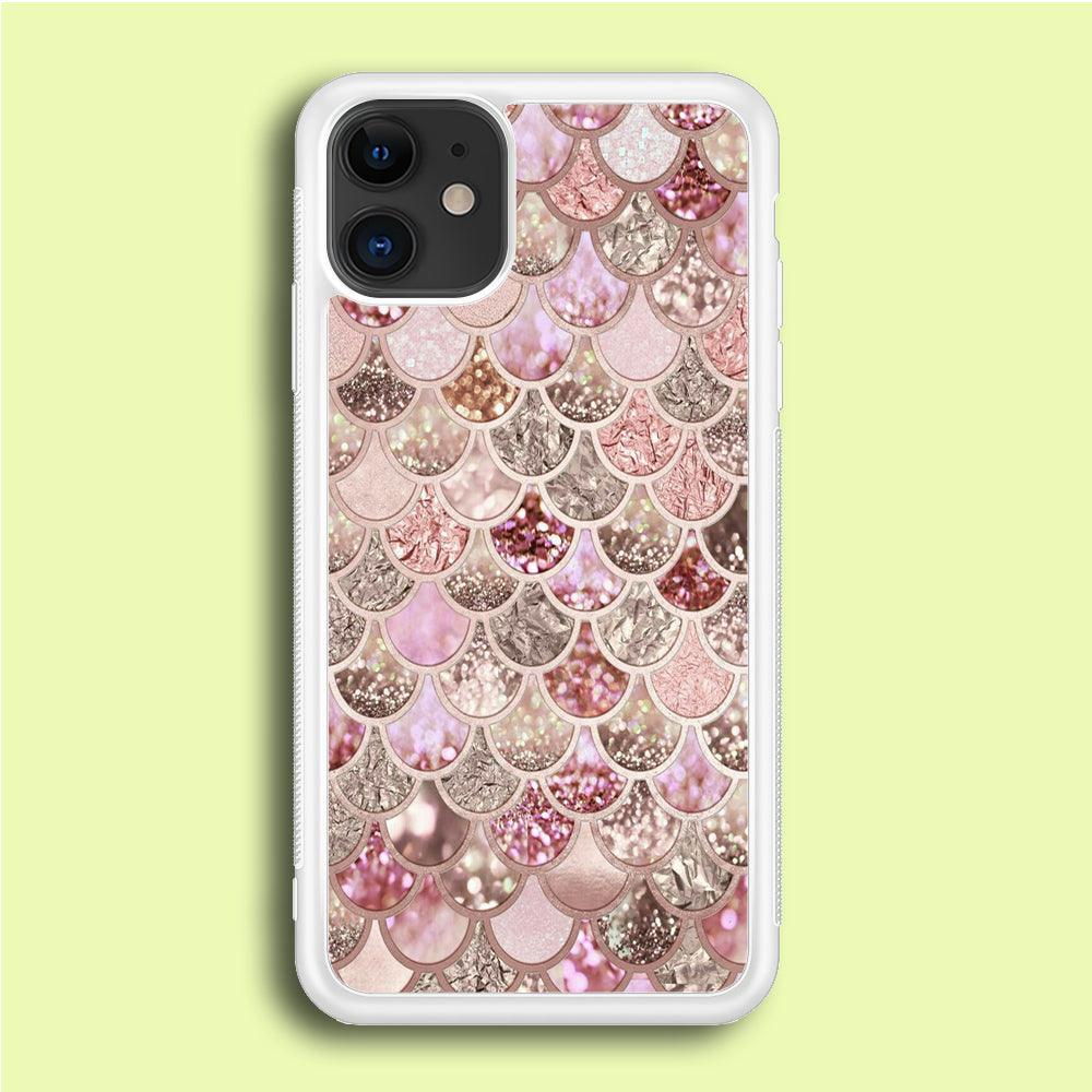 Mermaid Scale Glamor Shining iPhone 12 Case-Rubber / White (2D Case)-Xtracase