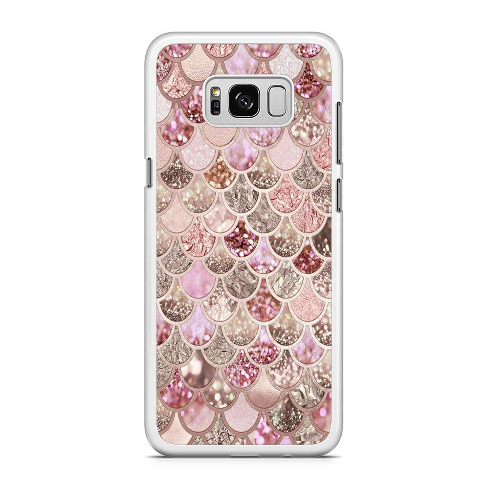 Mermaid Scale Glamor Shining Samsung Galaxy S8 Case-Rubber / White (2D Case)-Xtracase