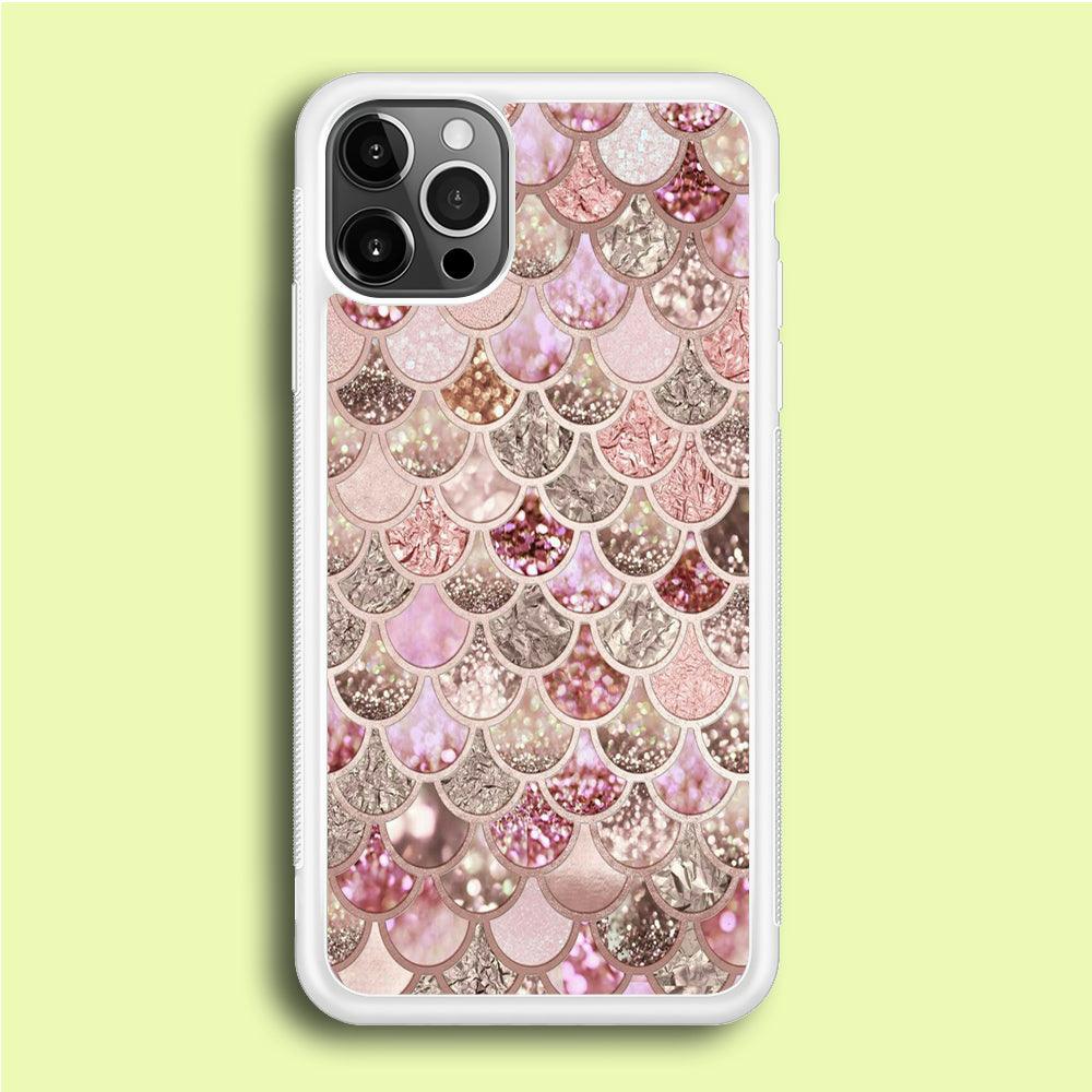 Mermaid Scale Glamor Shining iPhone 12 Pro Case-Rubber / White (2D Case)-Xtracase