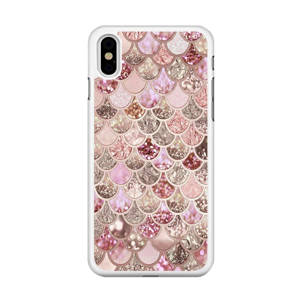 Mermaid Scale Glamor Shining iPhone Xs Max Case-Rubber / White (2D Case)-Xtracase