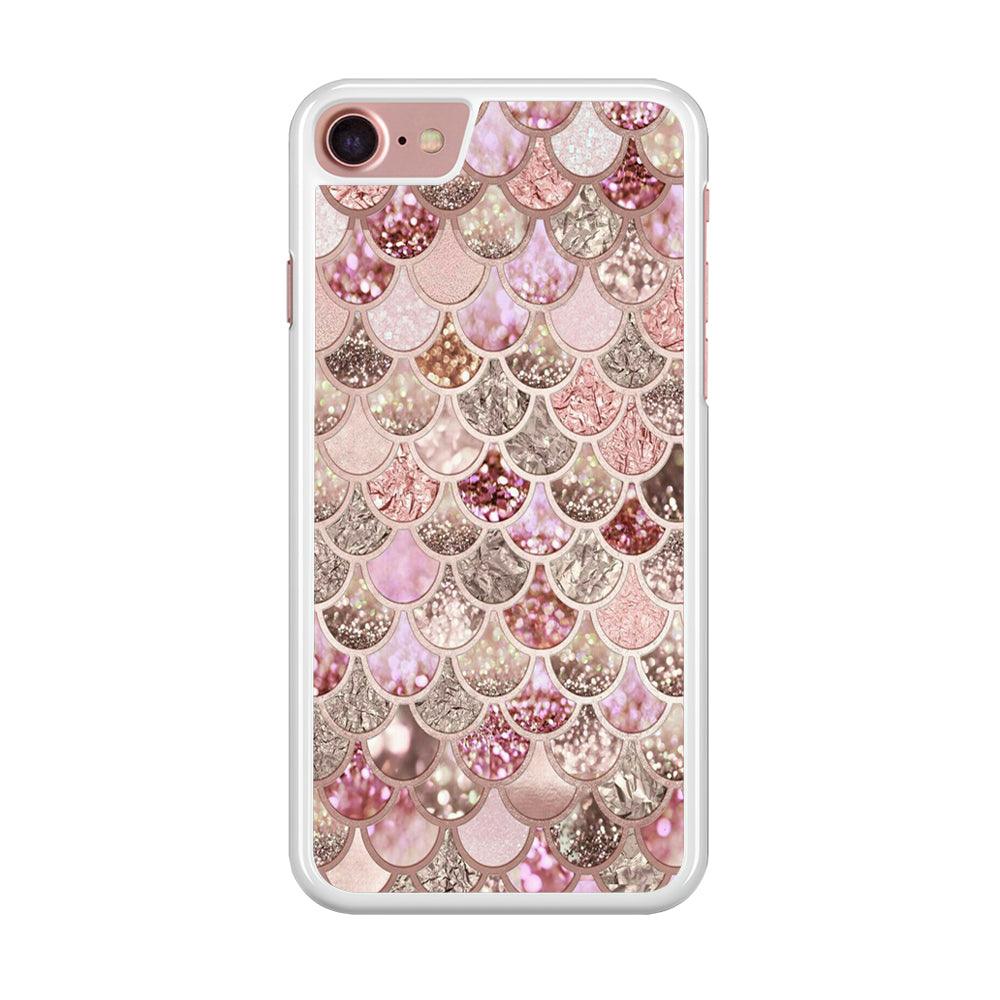 Mermaid Scale Glamor Shining iPhone 8 Case-Rubber / White (2D Case)-Xtracase