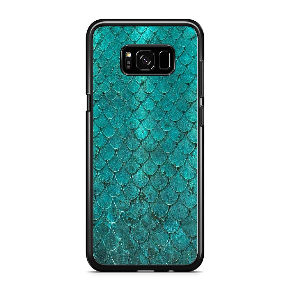 Mermaid Scale Green Luxury Samsung Galaxy S8 Plus Case-Rubber / Black (2D Case)-Xtracase