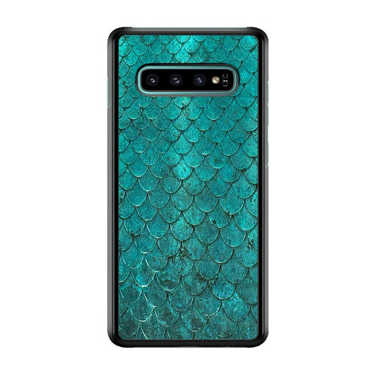 Mermaid Scale Green Luxury Samsung Galaxy S10 Case-Plastic / Full Wrap (3D Case)-Xtracase