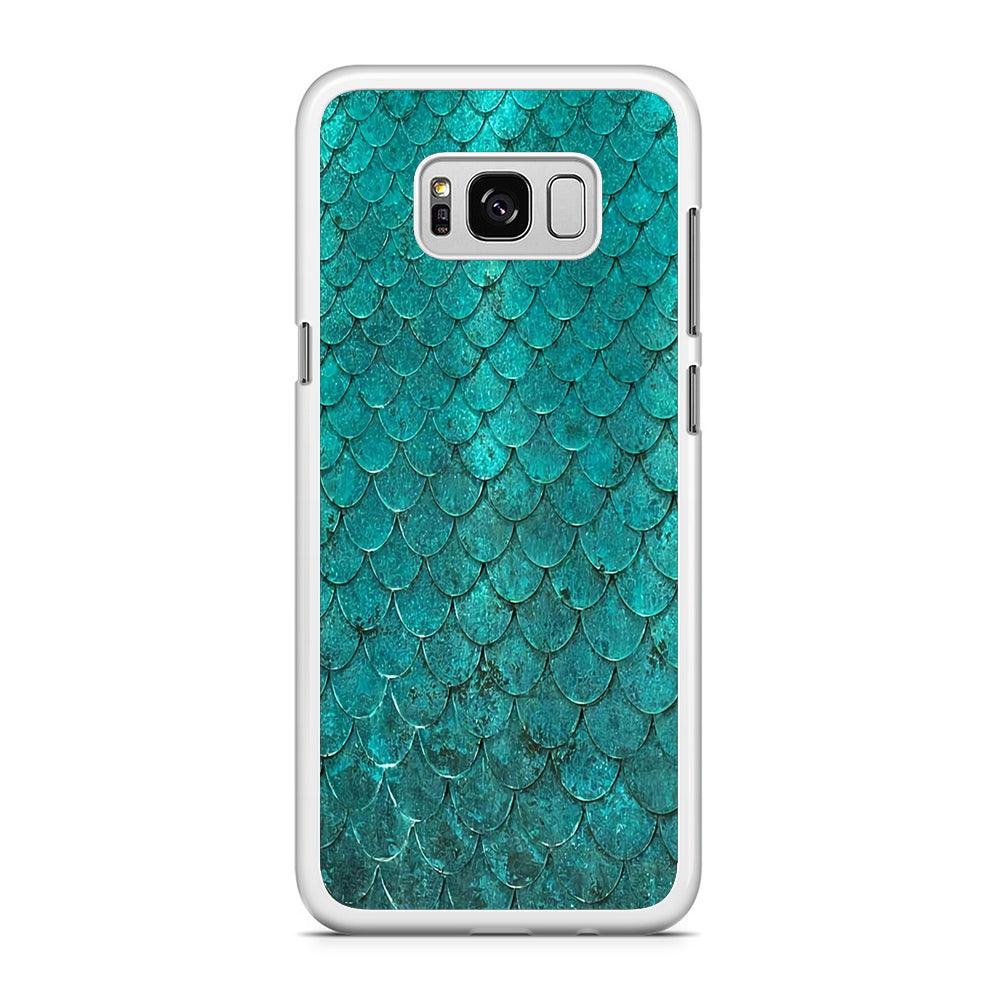 Mermaid Scale Green Luxury Samsung Galaxy S8 Case-Rubber / White (2D Case)-Xtracase