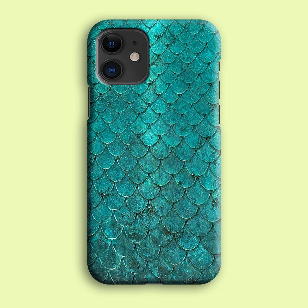 Mermaid Scale Green Luxury iPhone 12 Case-Plastic / Full Wrap (3D Case)-Xtracase