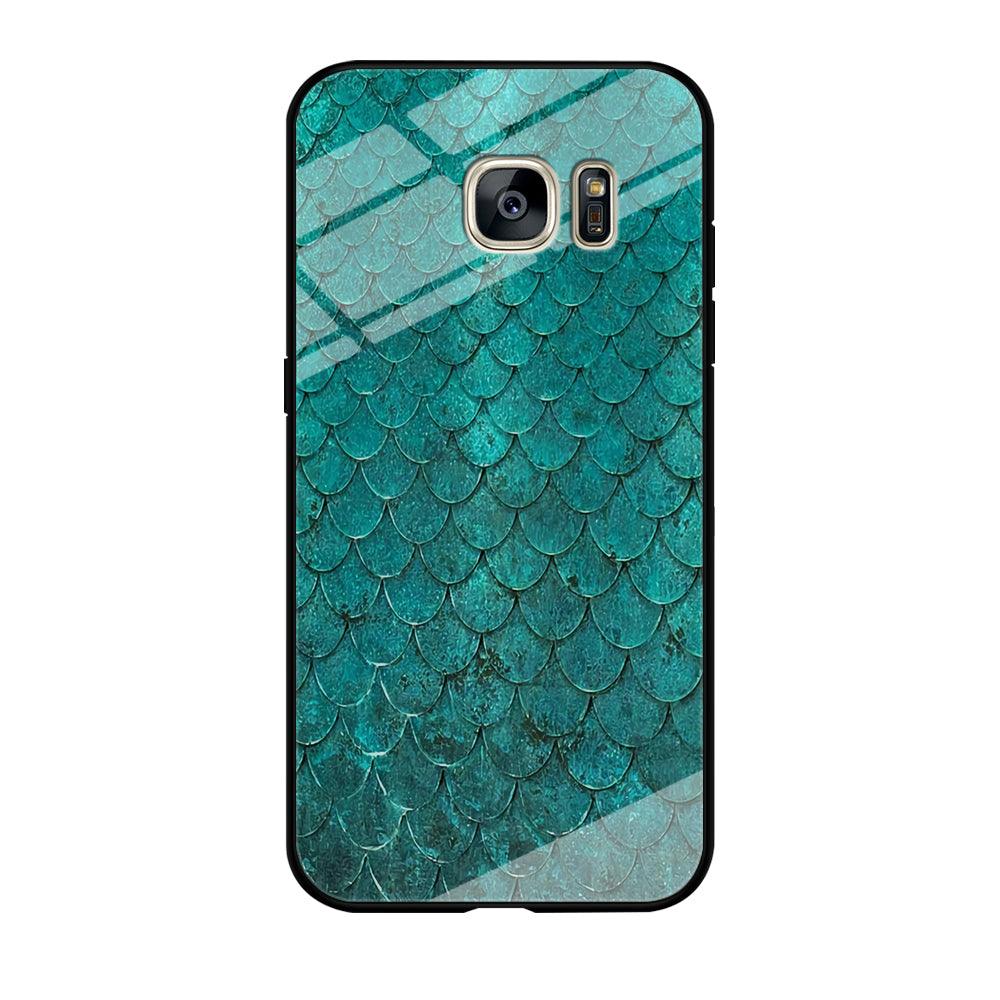 Mermaid Scale Green Luxury Samsung Galaxy S7 Edge Case-Tempered Glass Case-Xtracase