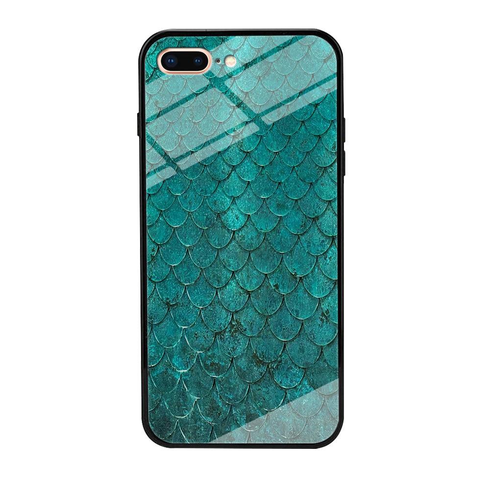 Mermaid Scale Green Luxury iPhone 8 Plus Case-Tempered Glass Case-Xtracase