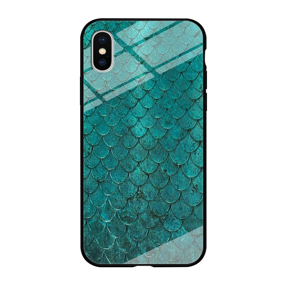 Mermaid Scale Green Luxury iPhone Xs Case-Tempered Glass Case-Xtracase