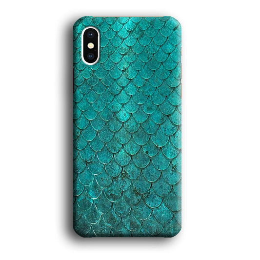 Mermaid Scale Green Luxury iPhone X Case-Plastic / Full Wrap (3D Case)-Xtracase
