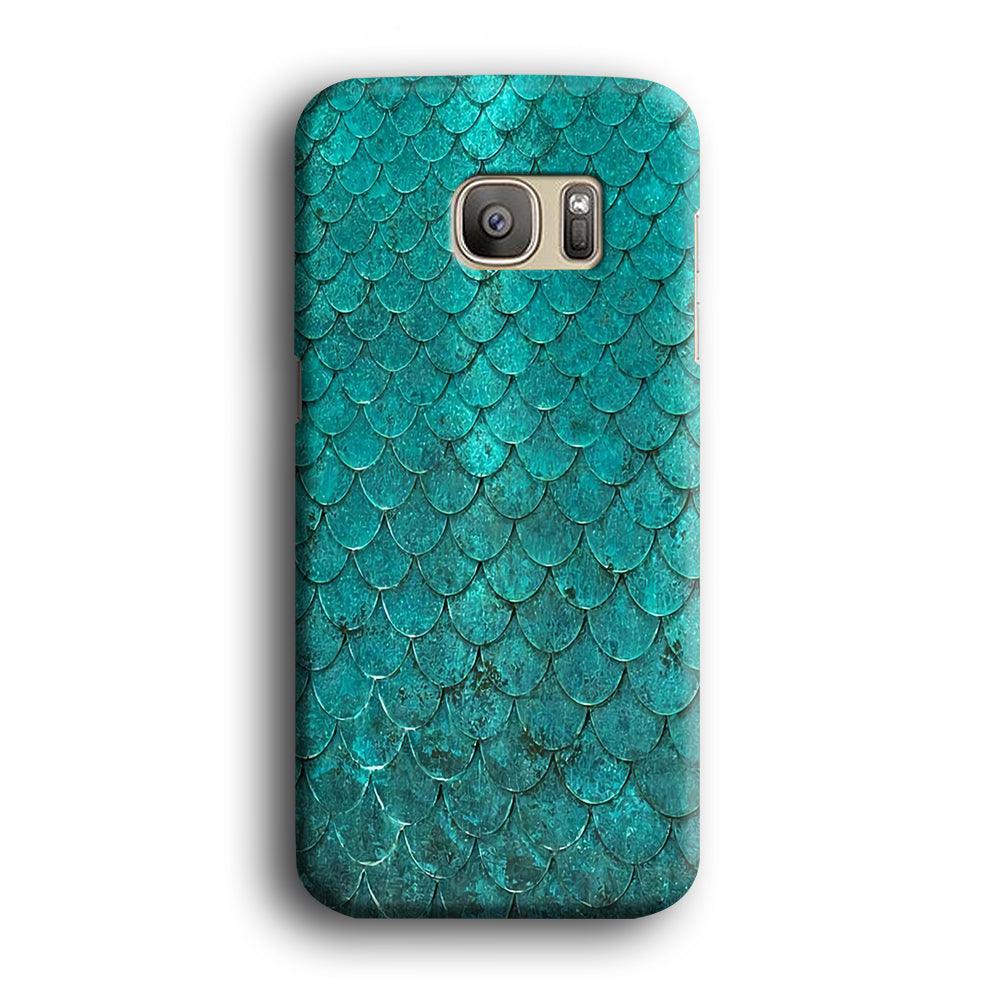 Mermaid Scale Green Luxury Samsung Galaxy S7 Edge Case-Plastic / Full Wrap (3D Case)-Xtracase