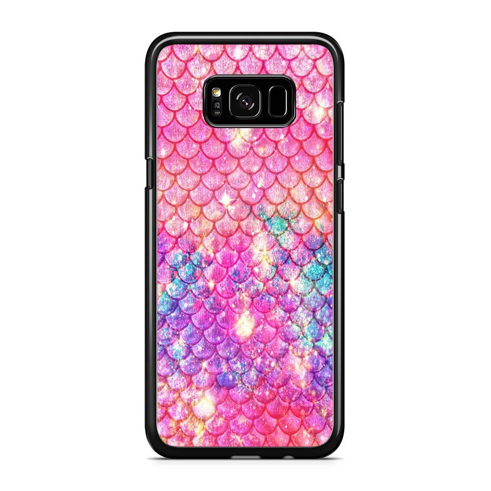 Mermaid Scale Pink Luxury Samsung Galaxy S8 Case-Rubber / Black (2D Case)-Xtracase