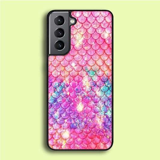 Mermaid Scale Pink Luxury Samsung Galaxy A16 Case-Rubber / White (2D Case)-Xtracase