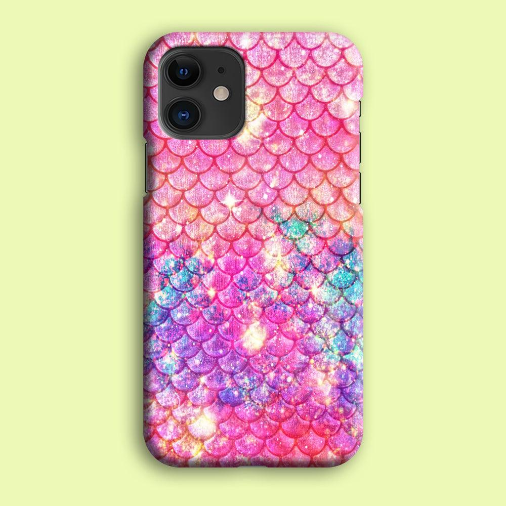 Mermaid Scale Pink Luxury iPhone 12 Case-Plastic / Full Wrap (3D Case)-Xtracase