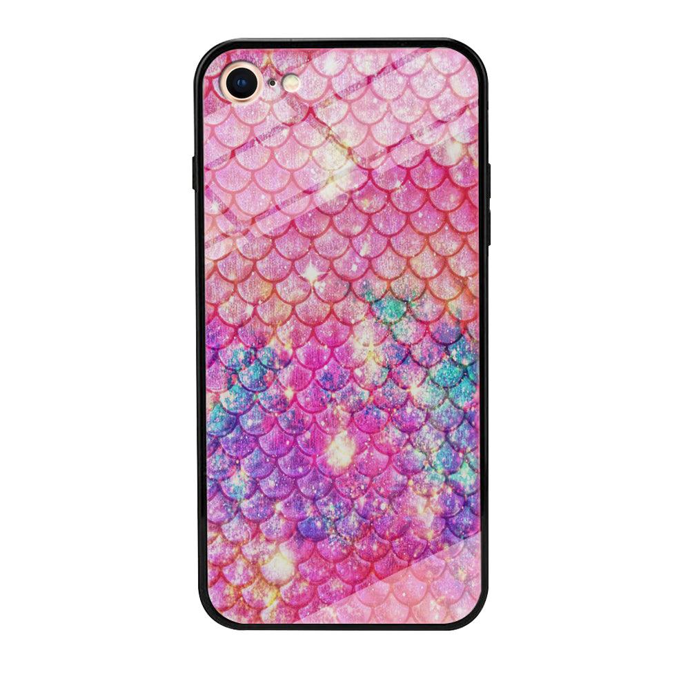 Mermaid Scale Pink Luxury iPhone 8 Case-Tempered Glass Case-Xtracase