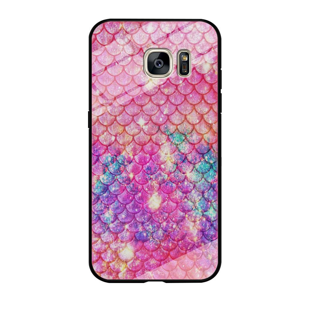 Mermaid Scale Pink Luxury Samsung Galaxy S7 Edge Case-Tempered Glass Case-Xtracase