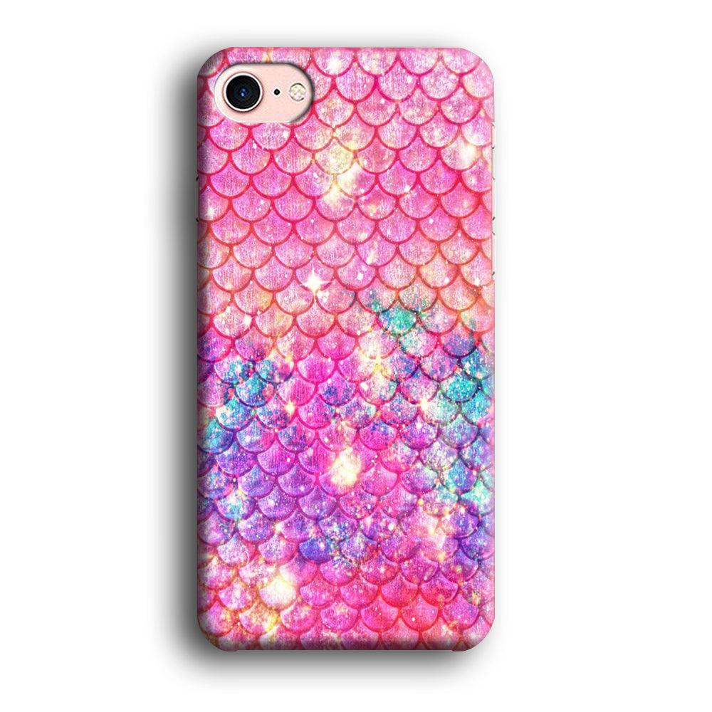 Mermaid Scale Pink Luxury iPhone 8 Case-Plastic / Full Wrap (3D Case)-Xtracase