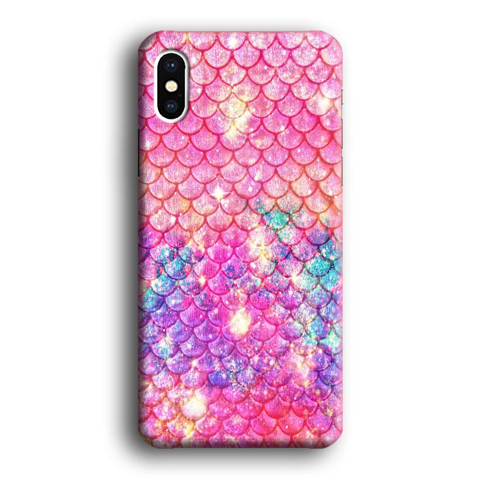 Mermaid Scale Pink Luxury iPhone Xs Max Case-Plastic / Full Wrap (3D Case)-Xtracase