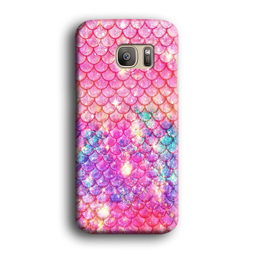 Mermaid Scale Pink Luxury Samsung Galaxy S7 Edge Case-Plastic / Full Wrap (3D Case)-Xtracase