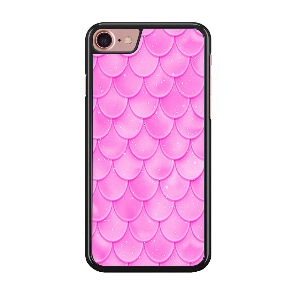 Mermaid Scale Pink Shining iPhone 7 Case-Rubber / Black (2D Case)-Xtracase