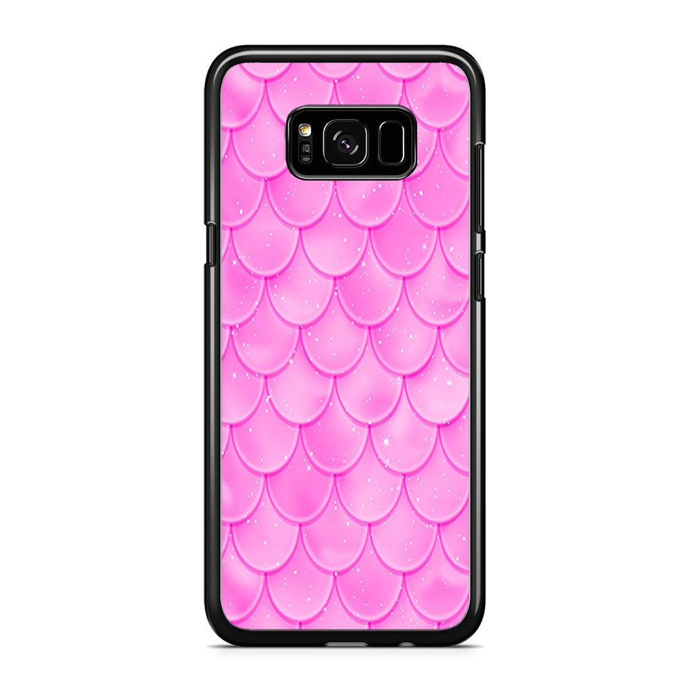 Mermaid Scale Pink Shining Samsung Galaxy S8 Case-Rubber / Black (2D Case)-Xtracase