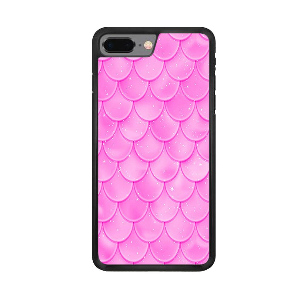 Mermaid Scale Pink Shining iPhone 7 Plus Case-Rubber / Black (2D Case)-Xtracase