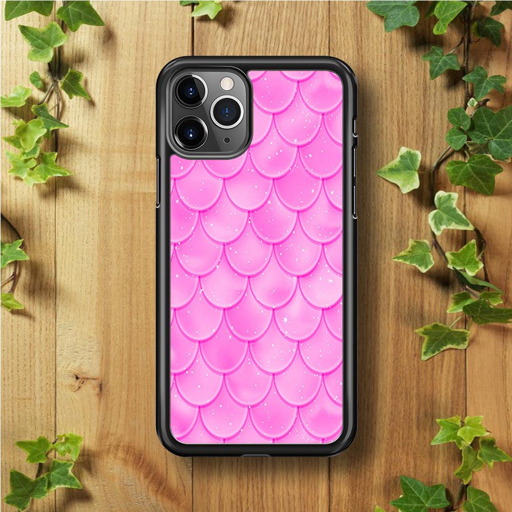 Mermaid Scale Pink Shining iPhone 11 Pro Max Case-Rubber / Black (2D Case)-Xtracase