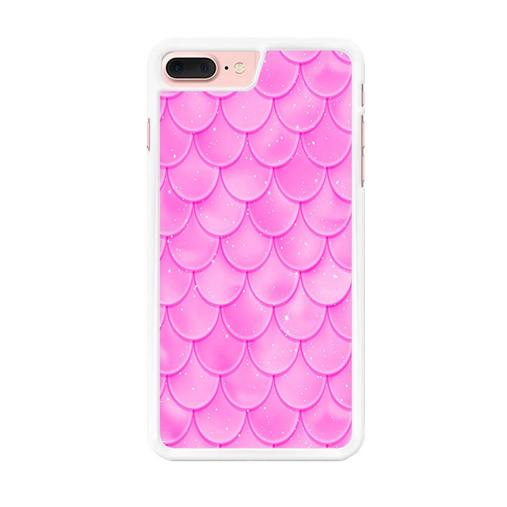Mermaid Scale Pink Shining iPhone 7 Plus Case-Rubber / White (2D Case)-Xtracase