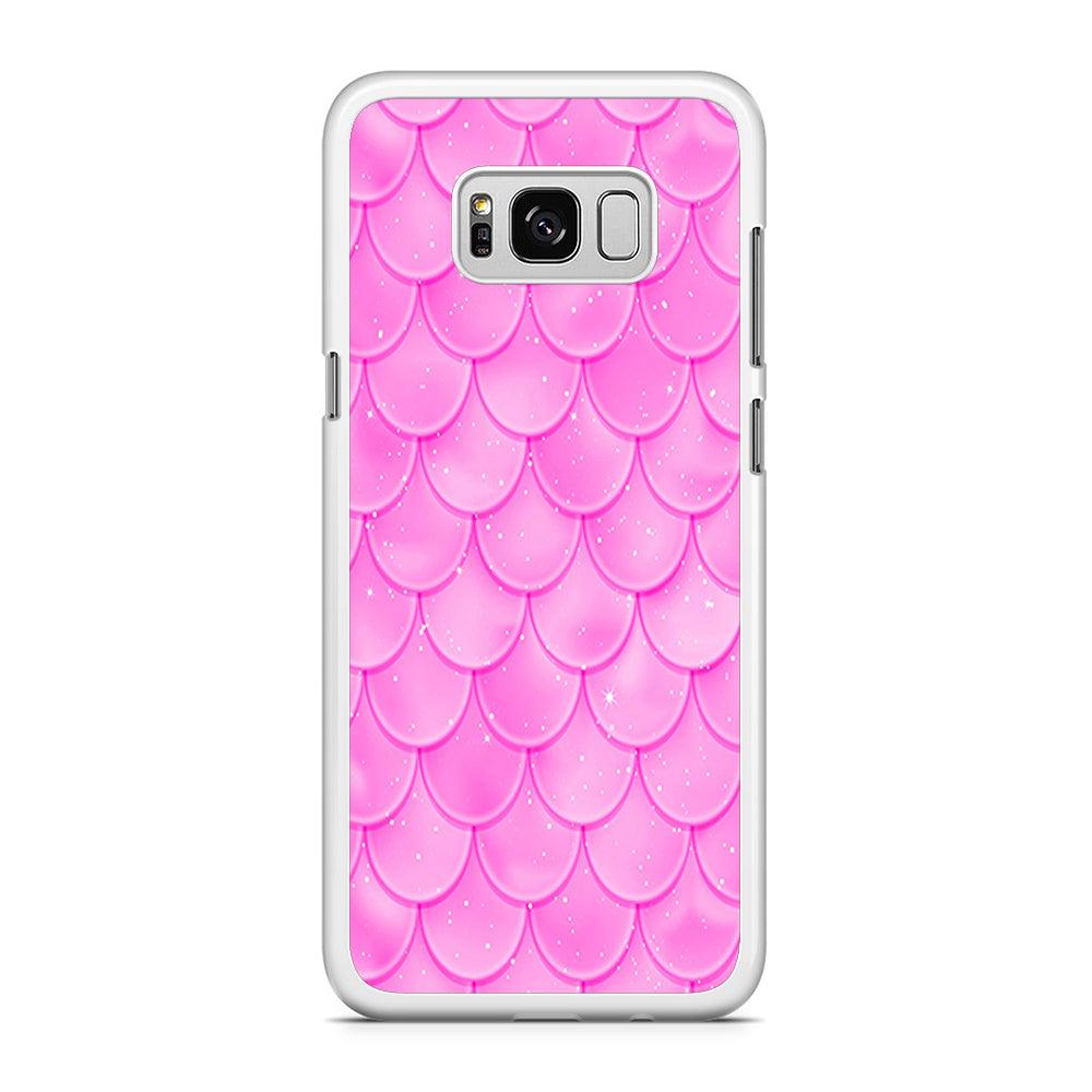 Mermaid Scale Pink Shining Samsung Galaxy S8 Case-Rubber / White (2D Case)-Xtracase