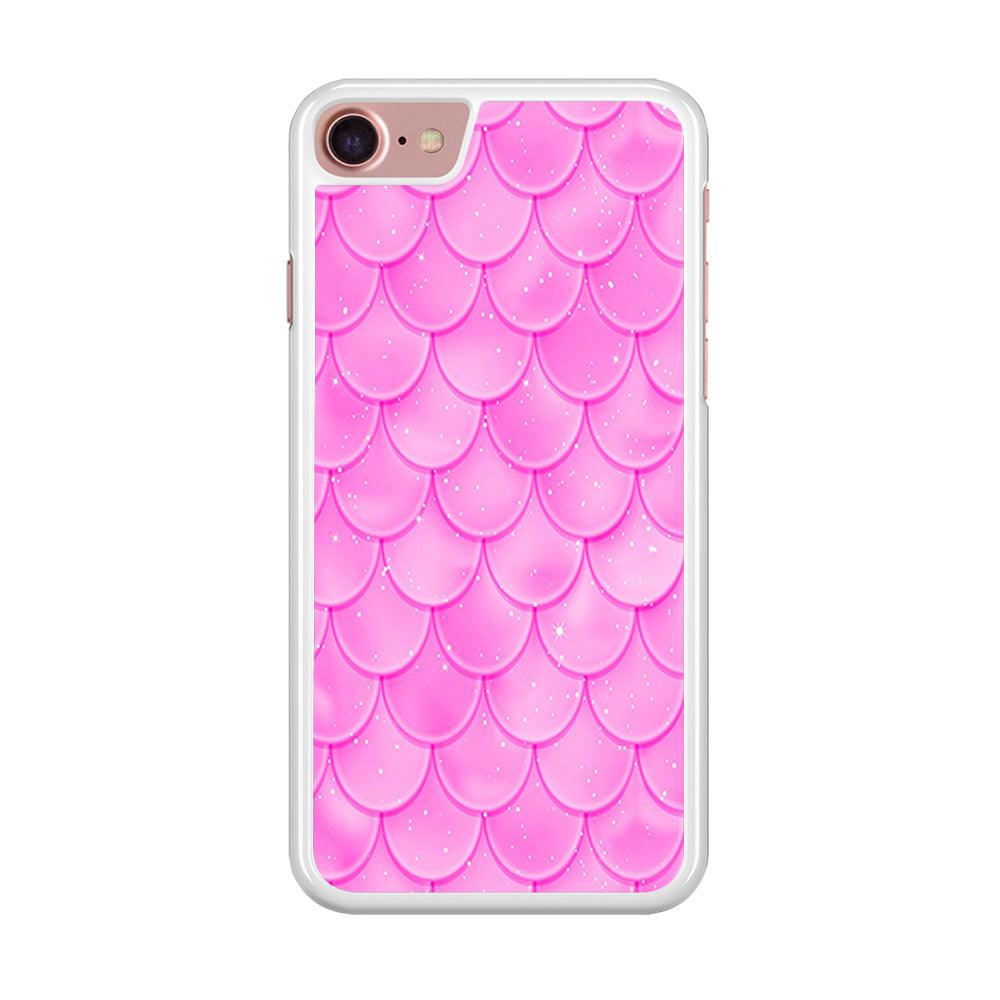 Mermaid Scale Pink Shining iPhone 8 Case-Rubber / White (2D Case)-Xtracase