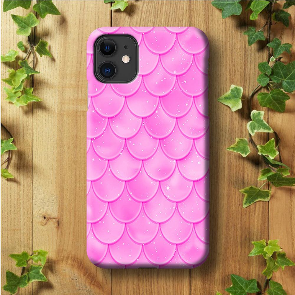 Mermaid Scale Pink Shinin iPhone 11 Case-Plastic / Full Wrap (3D Case)-Xtracase