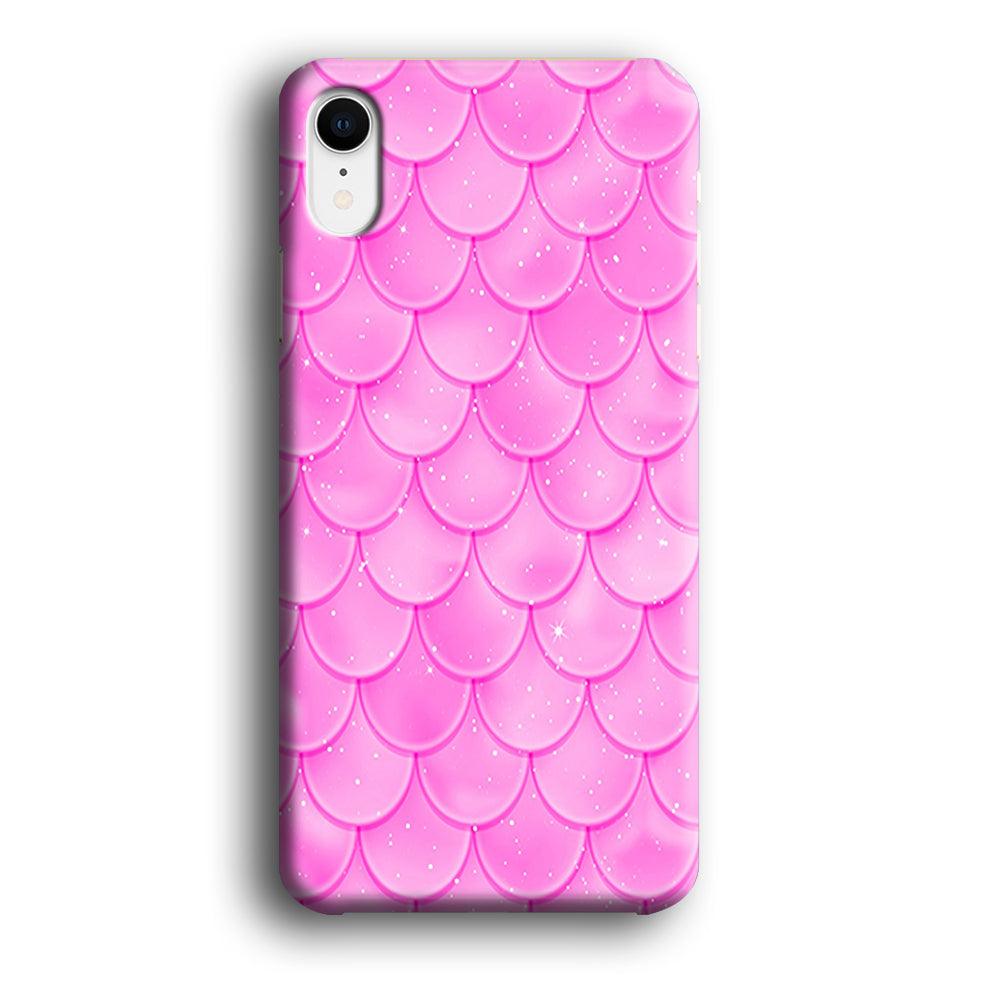 Mermaid Scale Pink Shining iPhone XR Case-Plastic / Full Wrap (3D Case)-Xtracase