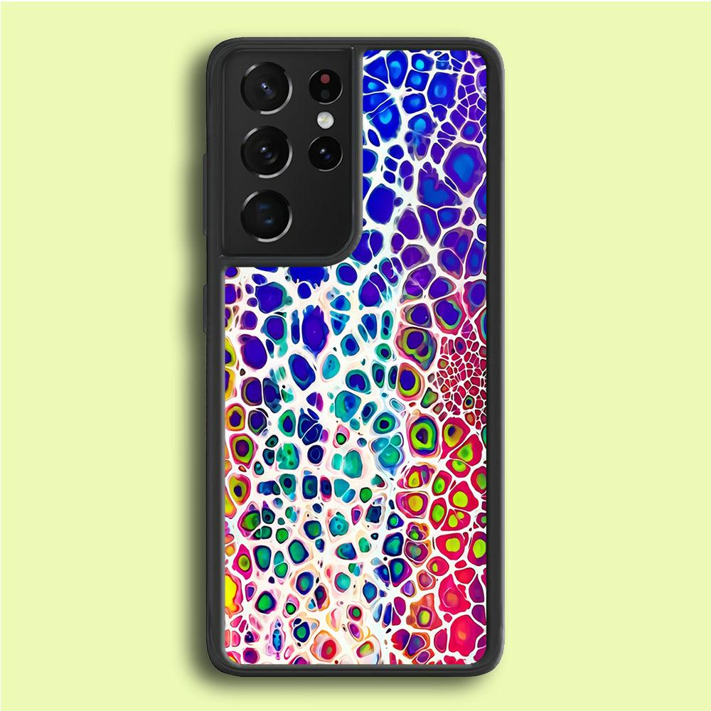 Mermaid Skin Colorful Samsung Galaxy S21 Ultra Case-Rubber / White (2D Case)-Xtracase