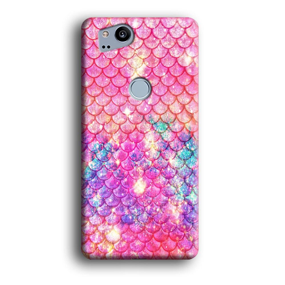 Mermaid Scale Pink Luxury Google Pixel 2 3D Case-Xtracase