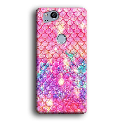 Mermaid Scale Pink Luxury Google Pixel 2 3D Case-Xtracase