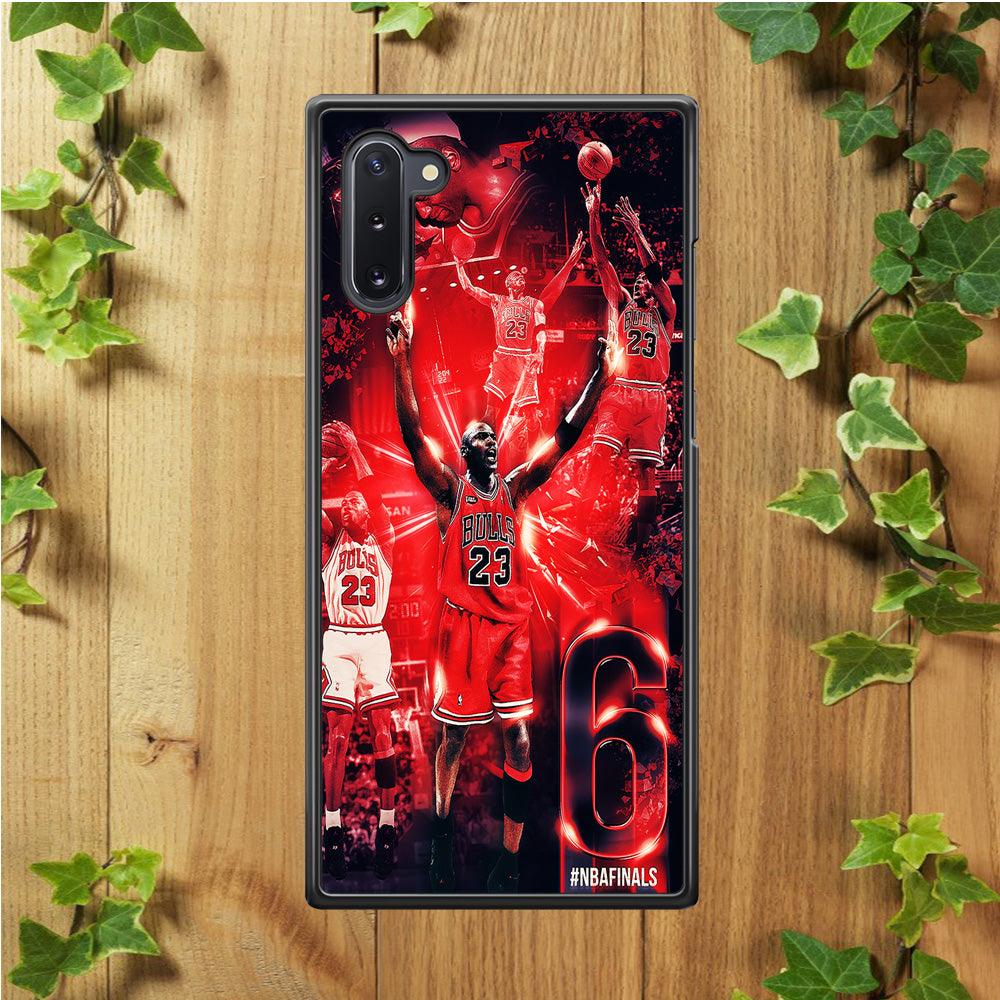 Michael Jordan 6th Championship Samsung Galaxy Note 10 Case-Plastic / Full Wrap (3D Case)-Xtracase