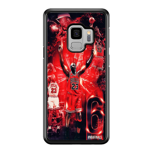 Michael Jordan 6th Championship Samsung Galaxy S9 Case-Rubber / Black (2D Case)-Xtracase