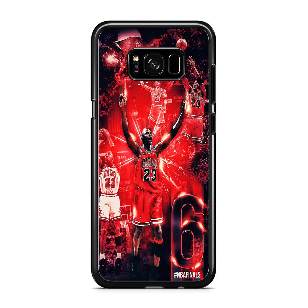 Michael Jordan 6th Championship Samsung Galaxy S8 Case-Rubber / Black (2D Case)-Xtracase