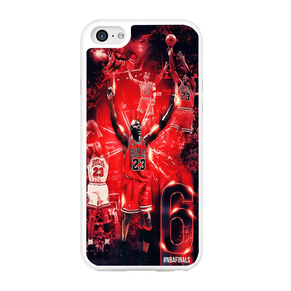 Michael Jordan 6th Championship iPhone 6 | 6s Case-Rubber / White (2D Case)-Xtracase