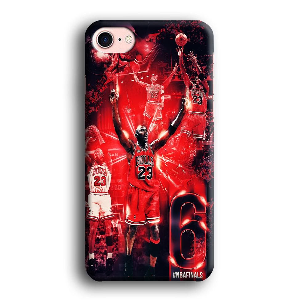 Michael Jordan 6th Championship iPhone SE 2020 Case-Plastic / Full Wrap (3D Case)-Xtracase
