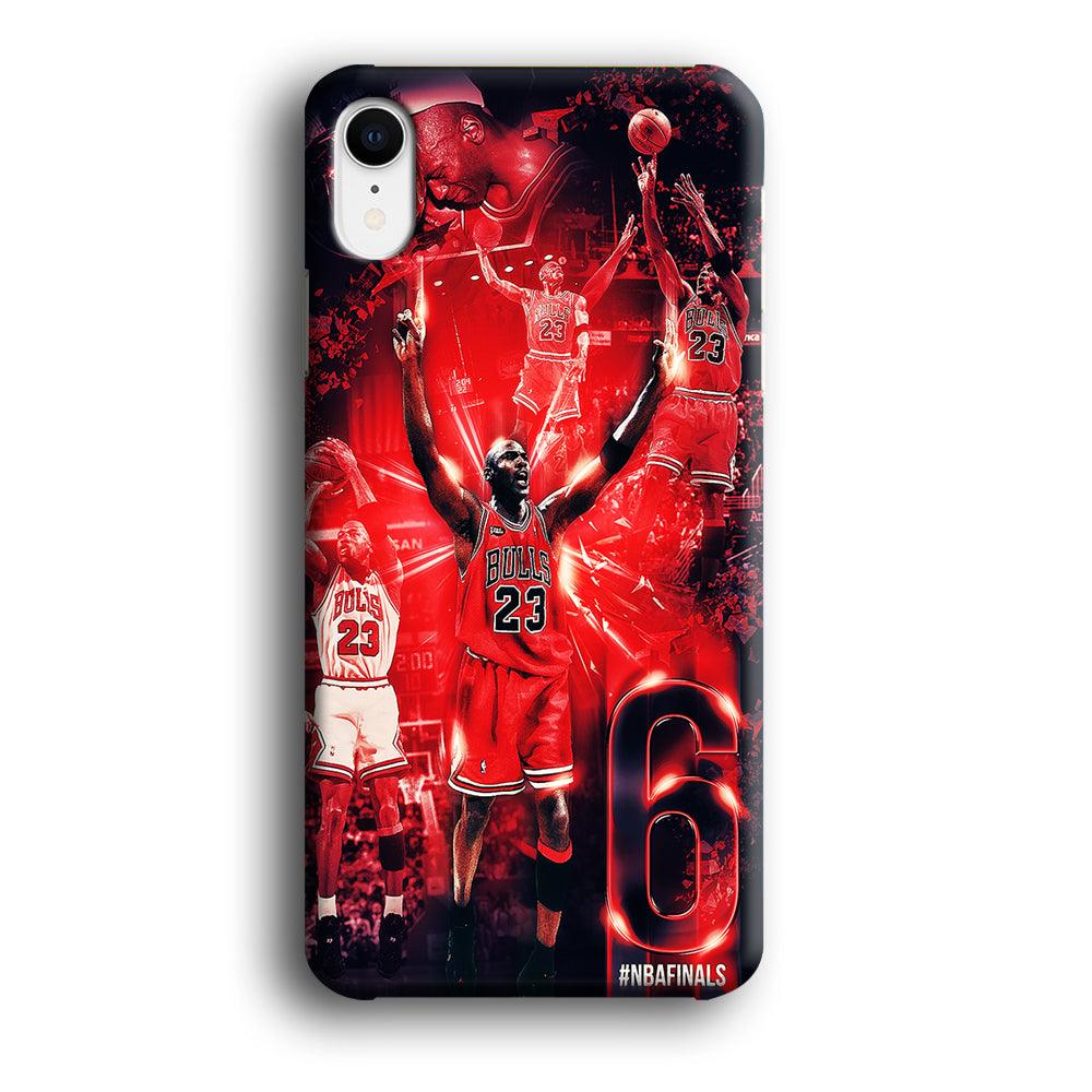 Michael Jordan 6th Championship iPhone XR Case-Plastic / Full Wrap (3D Case)-Xtracase