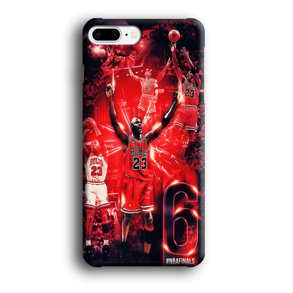 Michael Jordan 6th Championship iPhone 8 Plus Case-Plastic / Full Wrap (3D Case)-Xtracase