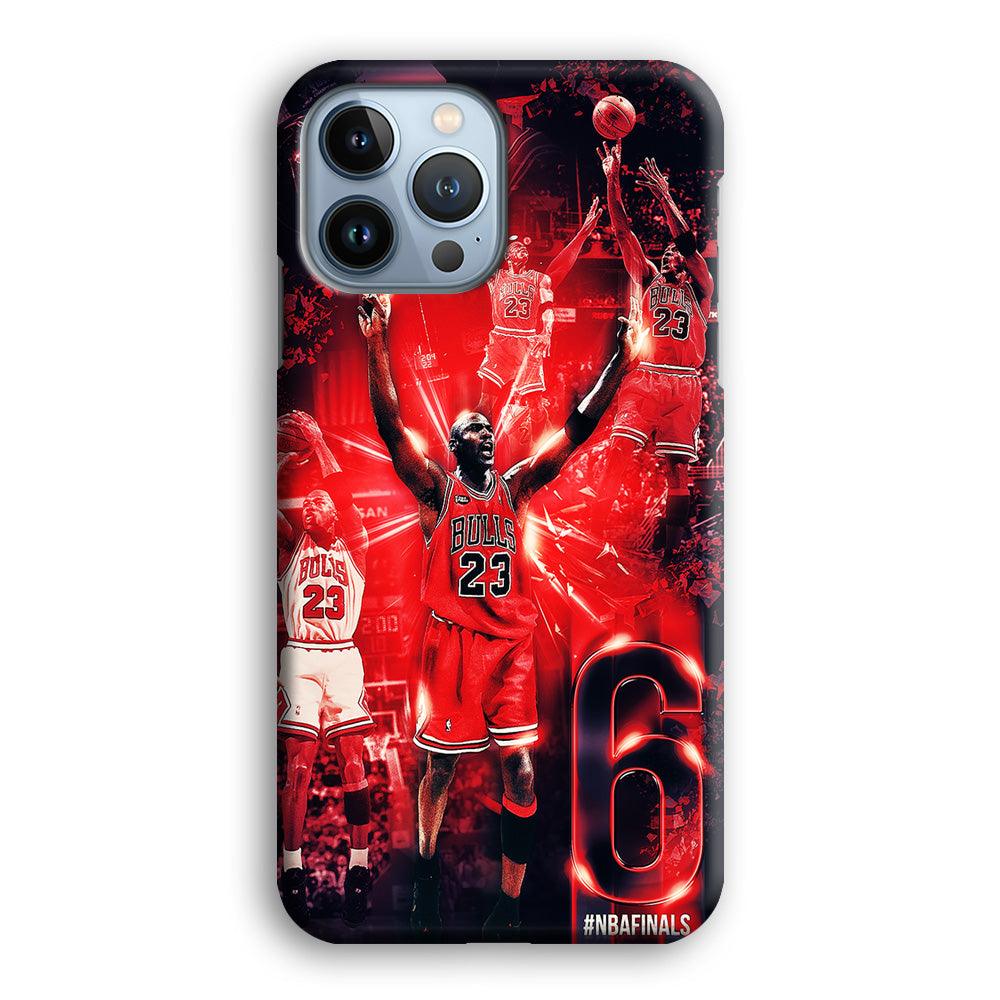 Michael Jordan 6th Championship iPhone 13 Pro Case-Plastic / Full Wrap (3D Case)-Xtracase