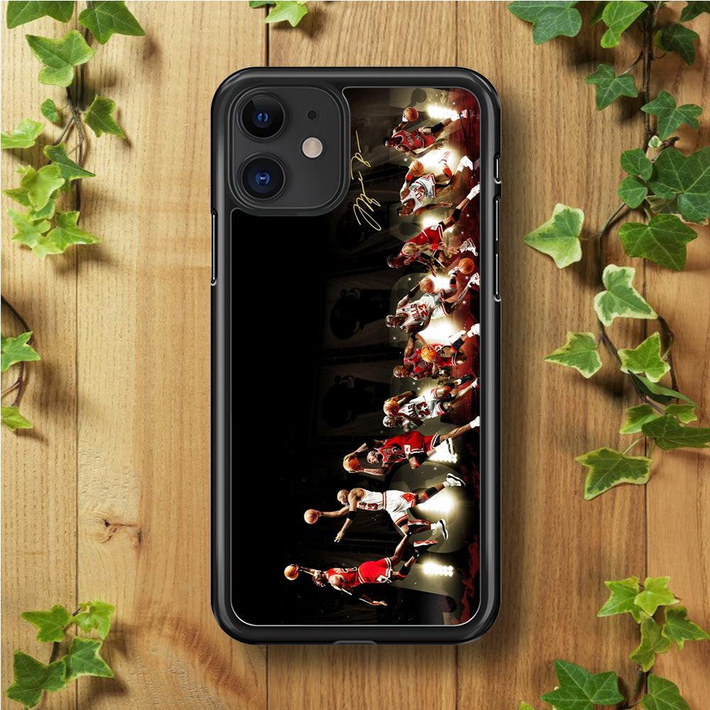Michael Jordan Slam Dunk iPhone 11 Case-Rubber / Black (2D Case)-Xtracase