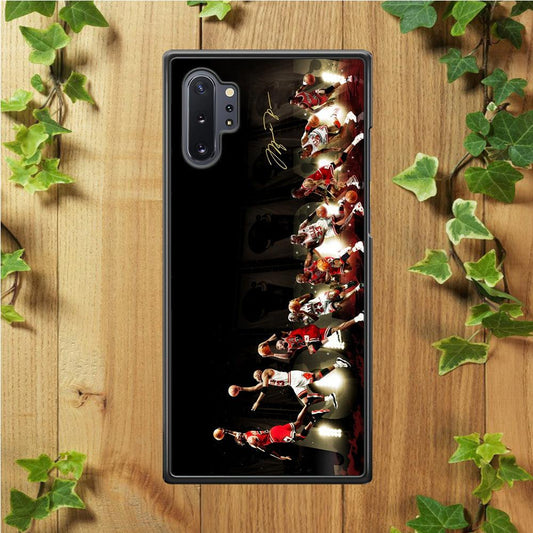 Michael Jordan Slam Dunk Samsung Galaxy Note 10 Plus Case-Rubber / Black (2D Case)-Xtracase