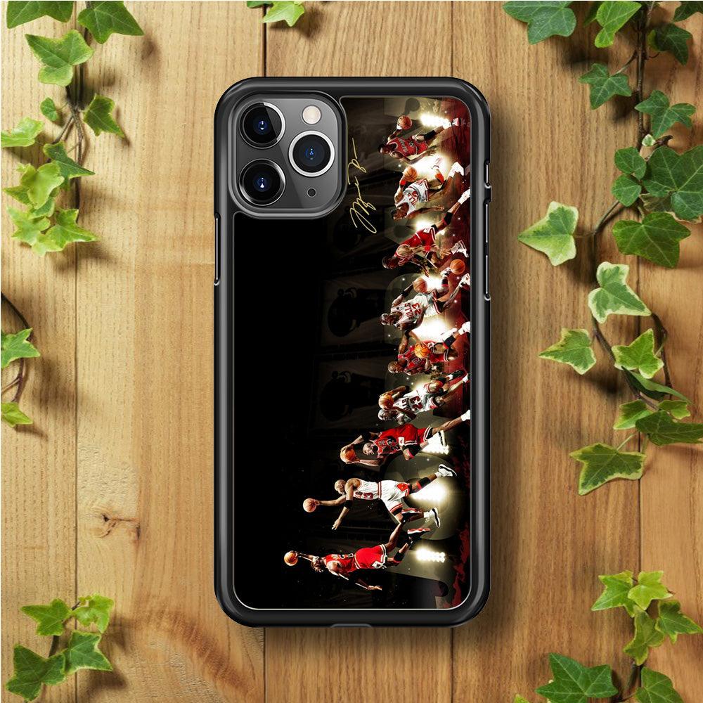 Michael Jordan Slam Dunk iPhone 11 Pro Case-Rubber / Black (2D Case)-Xtracase