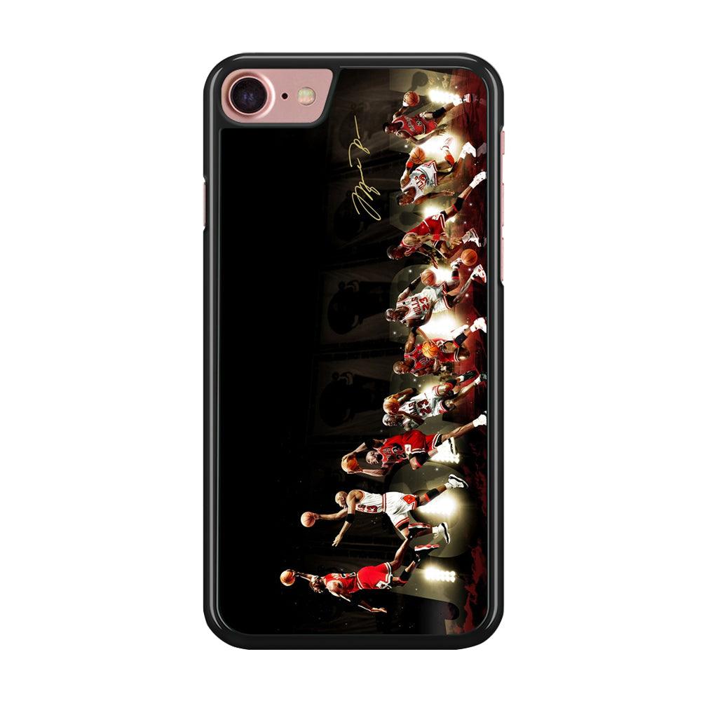 Michael Jordan Slam Dunk iPhone 8 Case-Rubber / Black (2D Case)-Xtracase