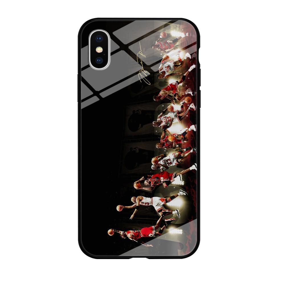 Michael Jordan Slam Dunk iPhone X Case-Tempered Glass Case-Xtracase