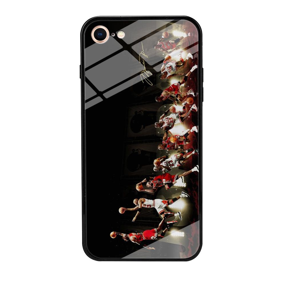 Michael Jordan Slam Dunk iPhone 8 Case-Tempered Glass Case-Xtracase