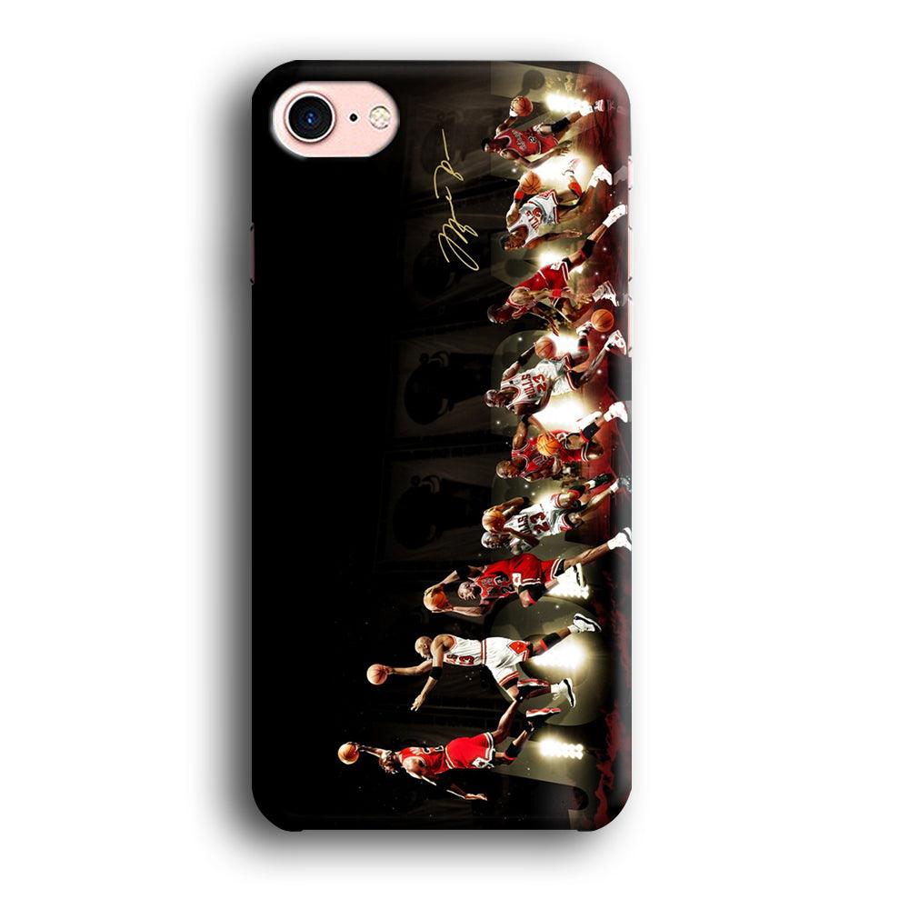 Michael Jordan Slam Dunk iPhone 8 Case-Plastic / Full Wrap (3D Case)-Xtracase